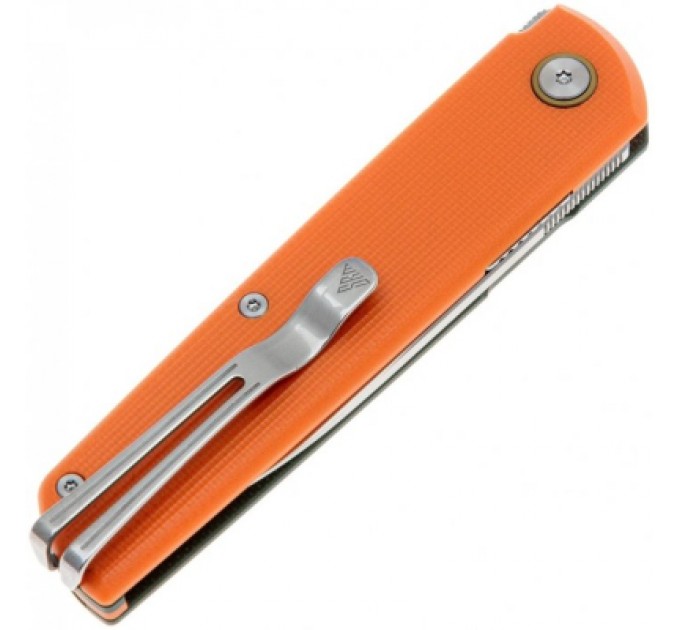 Ніж SRM Qrick, Sandvik14C28N, G10, помаранчево-зелений (408L-GX)
