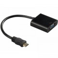 Voltronic Перехідник mini HDMI M to VGA F 0.3m 4K/2K black Voltronic (YT-C-mnHDMI(M)/VGA(F)-B)