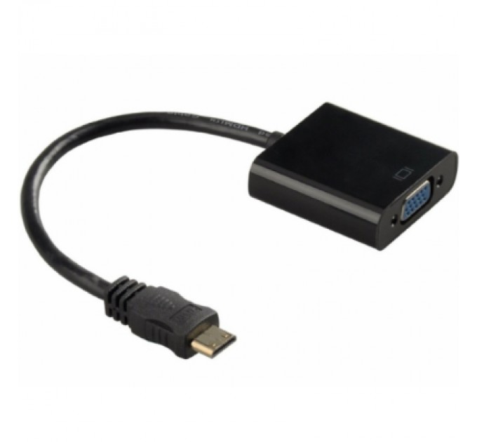 Voltronic Перехідник mini HDMI M to VGA F 0.3m 4K/2K black Voltronic (YT-C-mnHDMI(M)/VGA(F)-B)