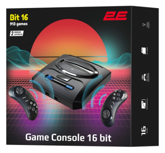 Ігрова консоль 2E 16bit HDMI (2 бездротових геймпада, 913 іг (2E16BHDWS913)