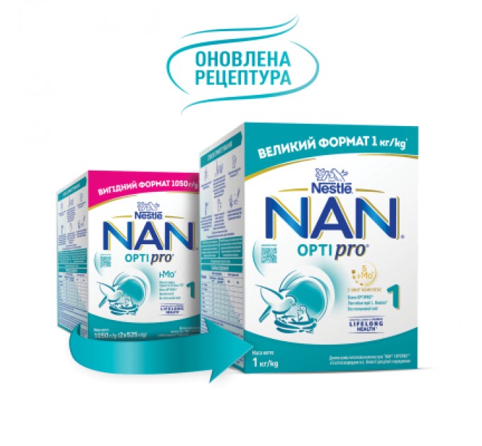Nestle NAN Дитяча суміш Nestle NAN 1 Optipro з 5 олігосахаридами та L. Reuteri для дітей з народження 1 кг (1000003)