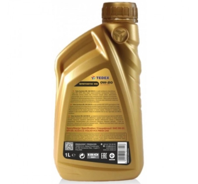 Моторна олива TEDEX SYNTHETIC (MS) MOTOR OIL 0W20 - 1л
