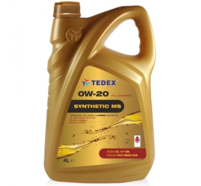 Моторна олива TEDEX SYNTHETIC (MS) MOTOR OIL 0W20 - 4л