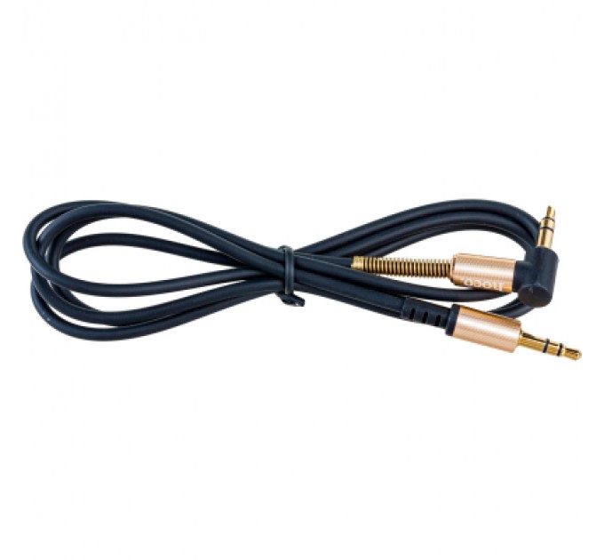 Кабель мультимедійний 3.5mm M to 3.5mm M 1.0m 90-degree UPA02 Black HOCO (6957531025665)