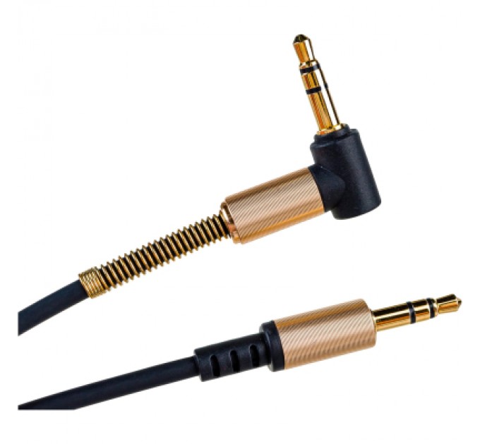 Кабель мультимедійний 3.5mm M to 3.5mm M 1.0m 90-degree UPA02 Black HOCO (6957531025665)