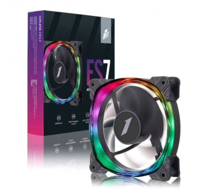 1stPlayer Кулер до корпусу 1stPlayer FS7 Black (FS7-BK-1IN1)