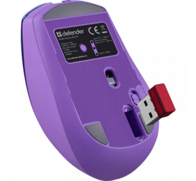 Defender Мишка Defender Mystery MM301 LED Wireless/Bluetooth Violet (52301)