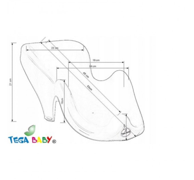 Tega Baby Гірка для купання Tega Baby антиковзка Bunny white (KR-003-103)