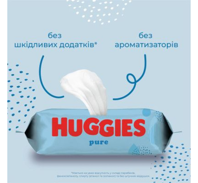 Huggies Дитячі вологі серветки Huggies Pure 56 шт (5029053550039)