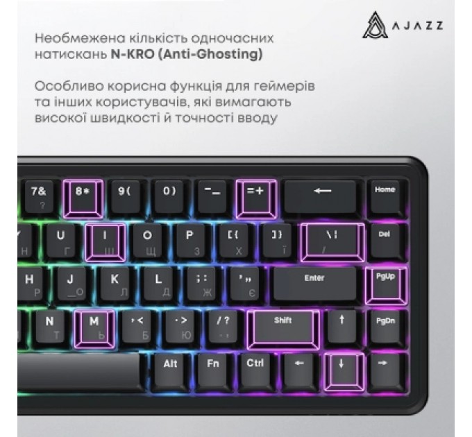Клавіатура Ajazz AK680 MAX Magnetic Switch RGB USB Black (AK680-WM-B-A)