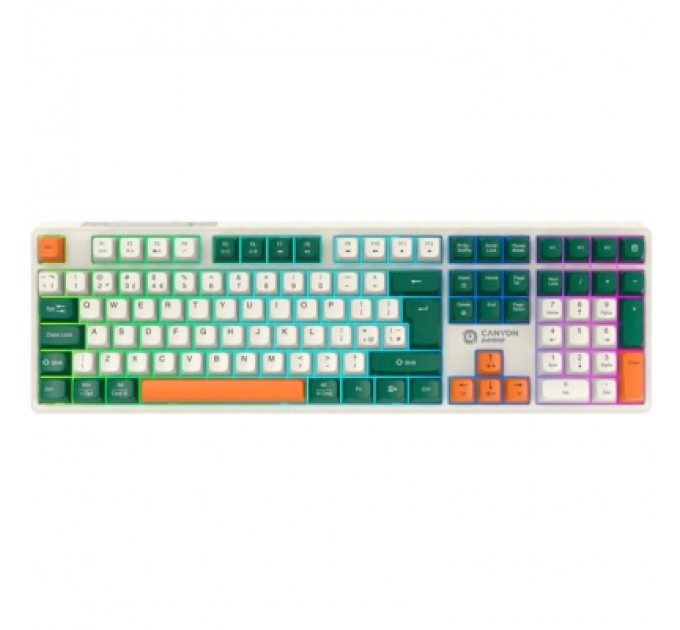 Клавіатура Canyon Shadder GKW-11 RGB Silent Wireless/Bluetooth/USB UA White (CND-SKBW11)