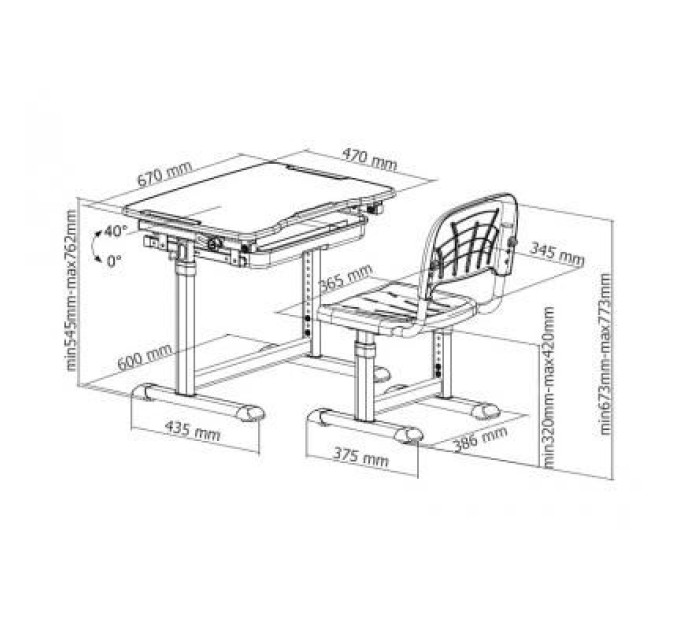 Cubby Парта зі стільцем Cubby Sorpresa Grey (222045)