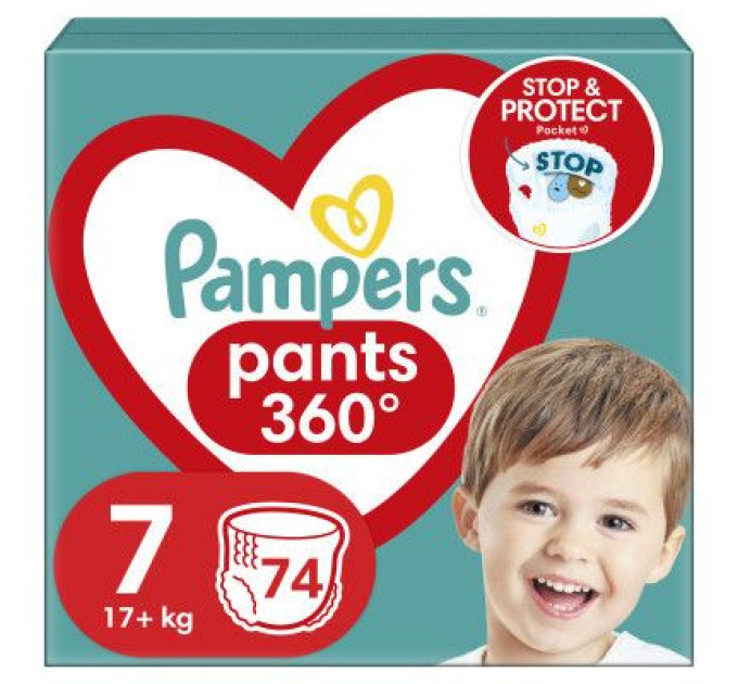 Pampers Підгузки Pampers трусики Pants Giant Розмір 7 (17+ кг) 74 шт. (8006540069622)