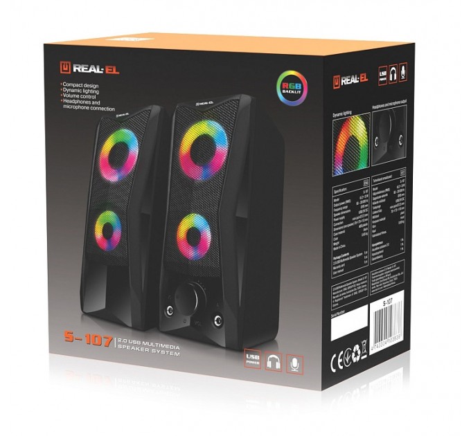REAL-EL Акустична система REAL-EL S-107 Black