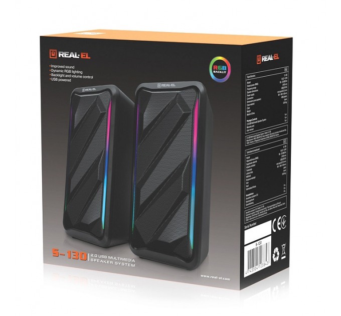 Акустична система REAL-EL S-130 Black