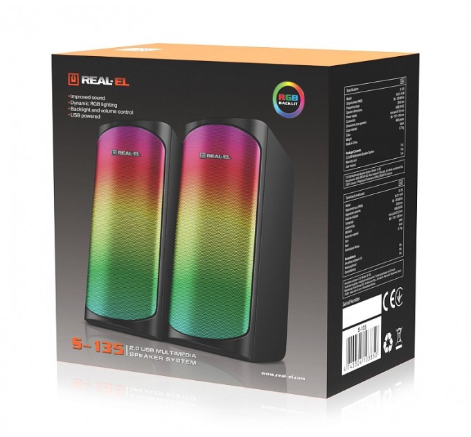 REAL-EL Акустична система REAL-EL S-135 Black