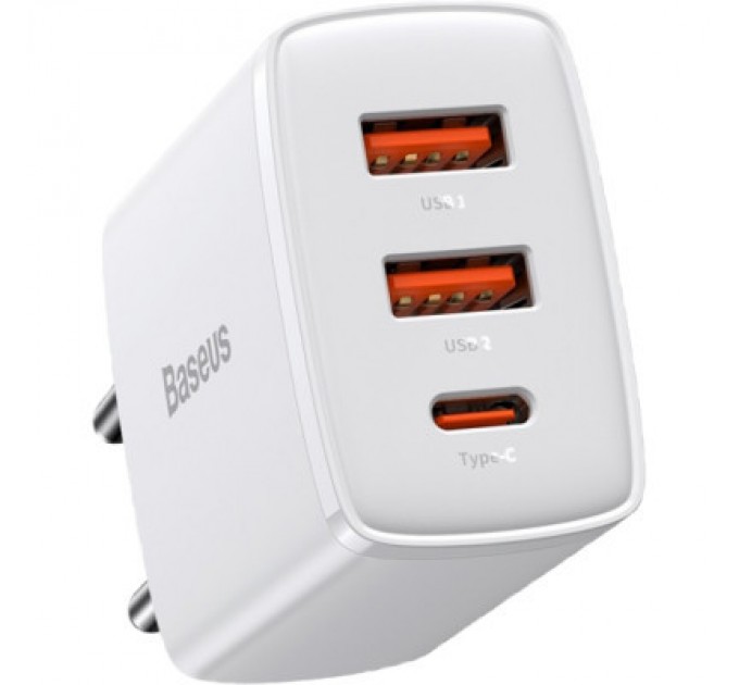 Baseus Зарядний пристрій Baseus Compact Quick Charger 2U+C (CCXJ-E02)