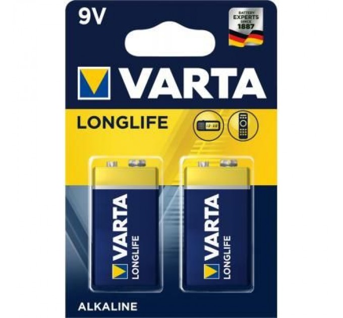 Varta Батарейка Varta Longlife 9V 6LR61 *2 (04122101412)