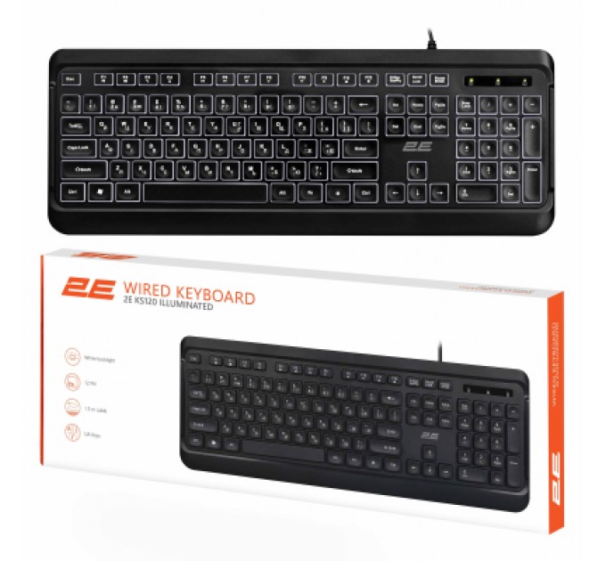 2E Клавіатура 2E 2E KS120 USB-A Black (2E-KS120UB_UA)