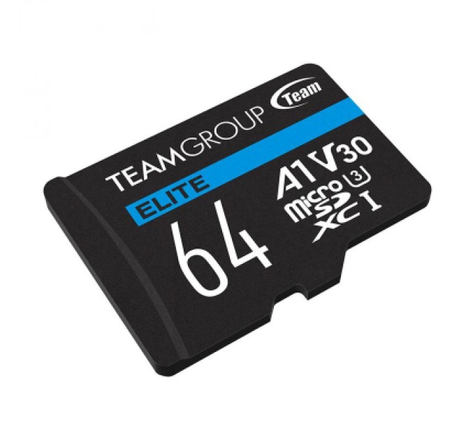 Team Карта пам'яті Team 64GB microSDXC class 10 UHS-I U3 V30 A1 Elite (TEAUSDX64GIV30A103)
