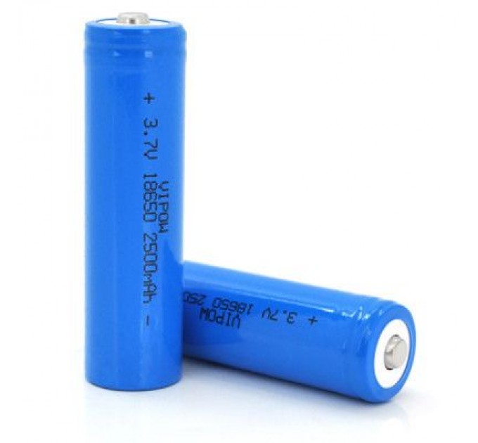 Vipow Акумулятор 18650 2500mAh, TipTop, 3.7V, Blue Vipow (ICR18650-2500mAhTT)
