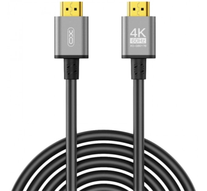 XO Кабель мультимедійний HDMI to HDMI 5.0m v2.0 black XO (GB017B-HDMI.tranish)