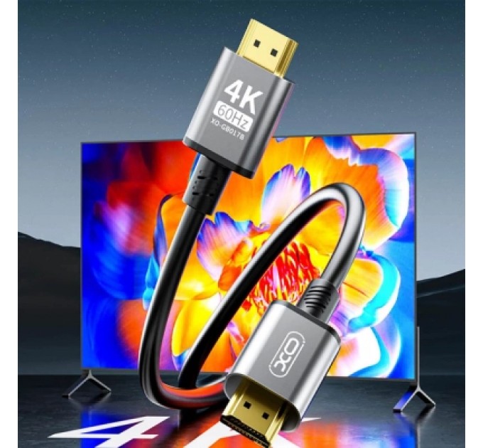 XO Кабель мультимедійний HDMI to HDMI 5.0m v2.0 black XO (GB017B-HDMI.tranish)