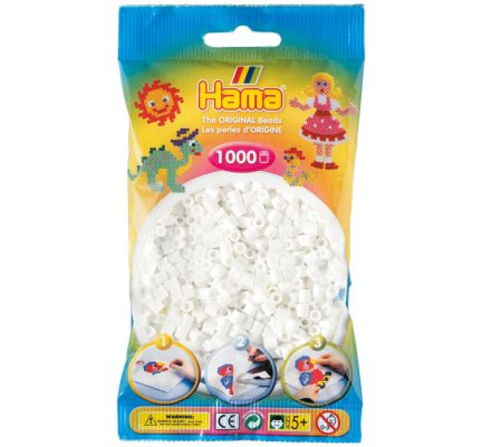 Hama Набір для творчості Hama білих намистин 1000 шт термомозаіка (207-01)