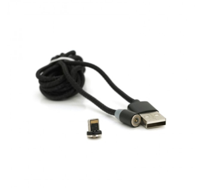 Дата кабель USB 2.0 to Lightning 2.0m 2A magnetic nylon black Pipo (18166)