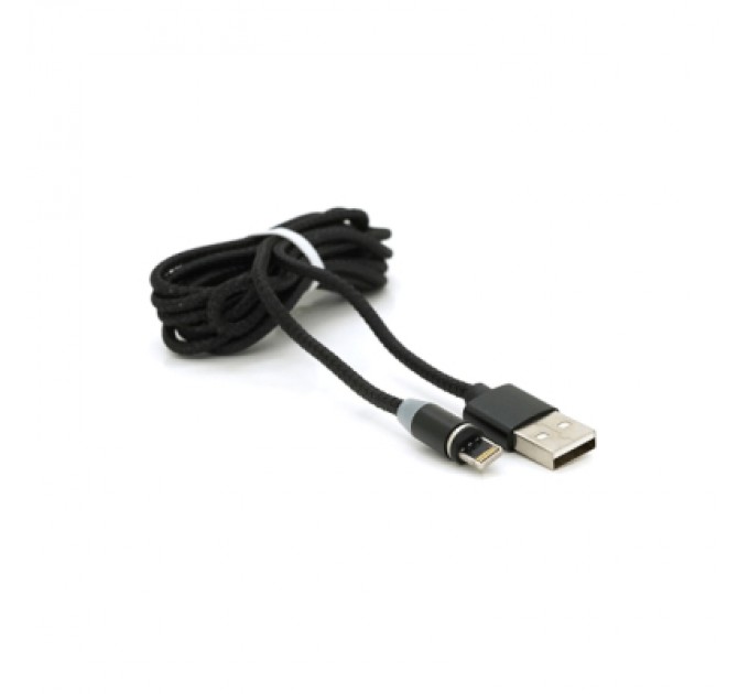 Дата кабель USB 2.0 to Lightning 2.0m 2A magnetic nylon black Pipo (18166)