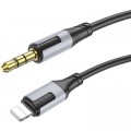 Кабель мультимедійний Lightning to 3.5mm M 1.0m BL19 black BOROFONE (6941991108327)