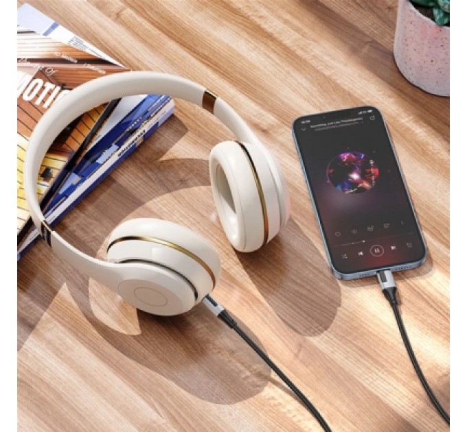 Кабель мультимедійний Lightning to 3.5mm M 1.0m BL19 black BOROFONE (6941991108327)