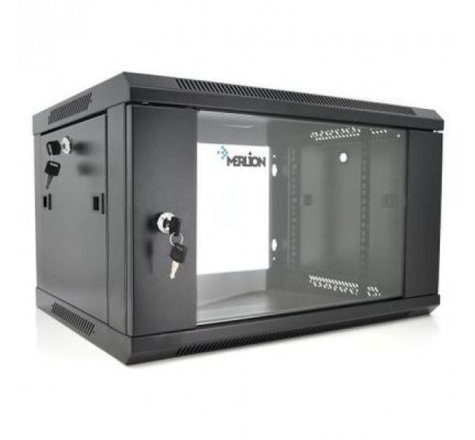 Шафа настінна Merlion 6U 19" 600*600*367 (Ш*Г*В)мм, black (Ml3-6606 / 23525)