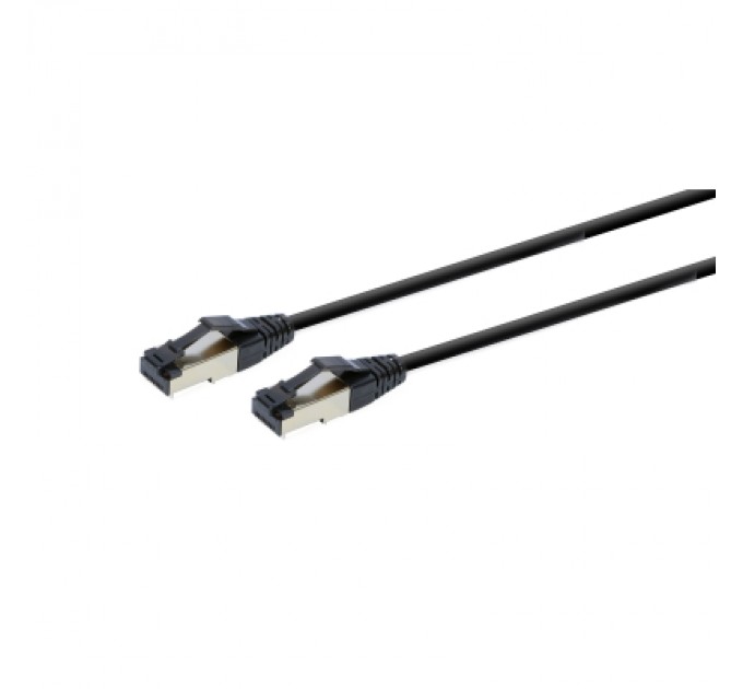 Патч-корд 1м, S/FTP, cat 8, литий, 50u", CU, AWG 27, LSZH, black Cablexpert (PP8-LSZHCU-BK-1M)