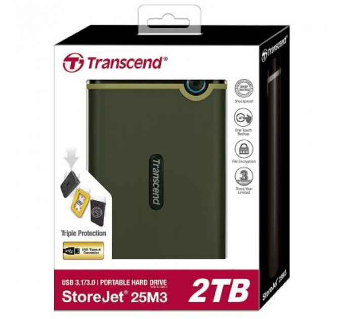 Зовнішній жорсткий диск 2.5" 2TB Transcend (TS2TSJ25M3G)