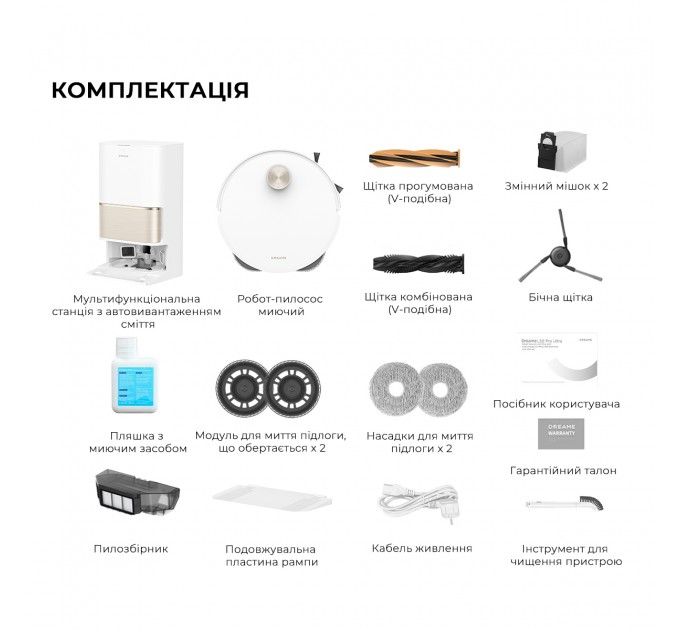 Робот-пилосос Dreame Bot L50 Pro Ultra White (RLL84CE)