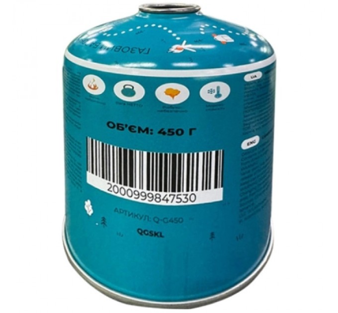 Газовий балон Quest 450 г різьбове з'єднання (Q-G450)