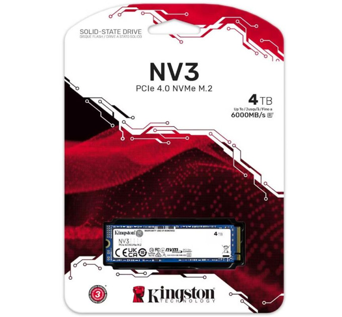 Kingston Накопичувач SSD M.2 2280 4TB Kingston (SNV3S/4000G)