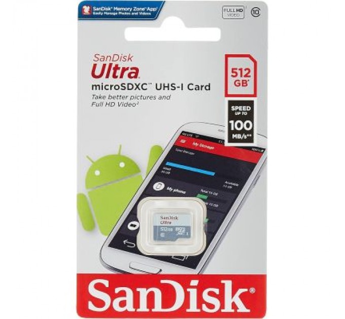 SanDisk Карта пам'яті SanDisk 512GB microSDXC class 10 UHS-I Ultra (SDSQUNR-512G-GN3MN)