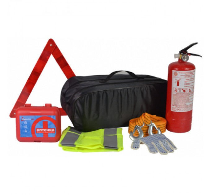 Poputchik Набір техдопомоги Poputchik автомобіліста "Стандарт" з жилетом (01-035)