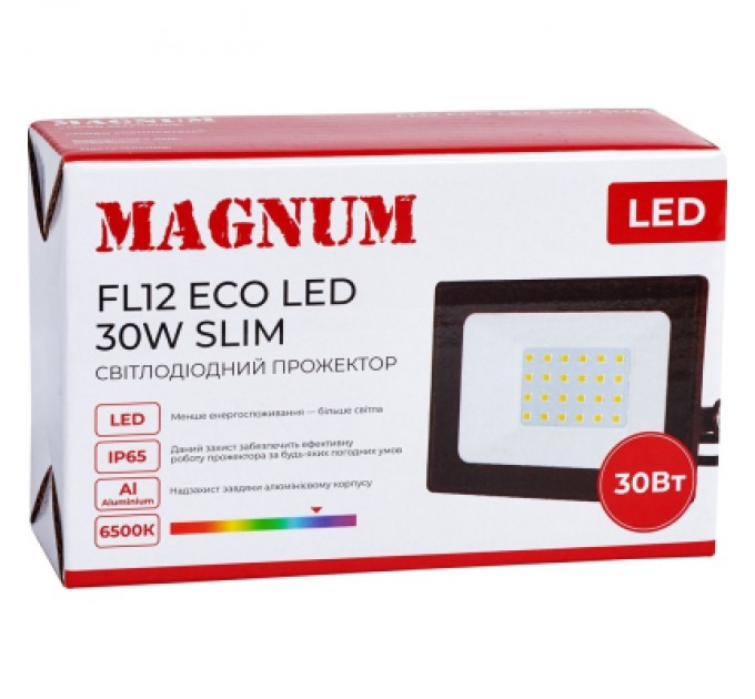 MAGNUM Прожектор MAGNUM FL12 ECO LED 30Вт slim 6500К IP65 (90018083)