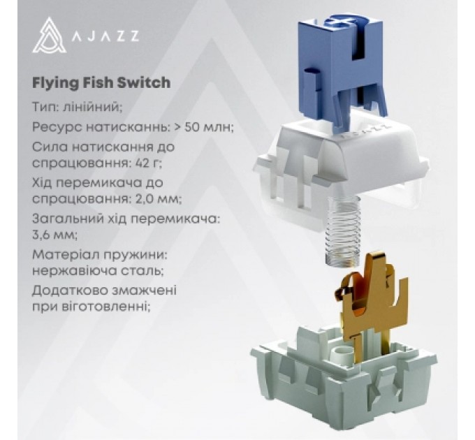 Клавіатура Ajazz AK820 Pro Flying Fish Switch Purple RGB USB/Wireless/Bluetooth UA Purple (AK820PRO-FF-PWB)