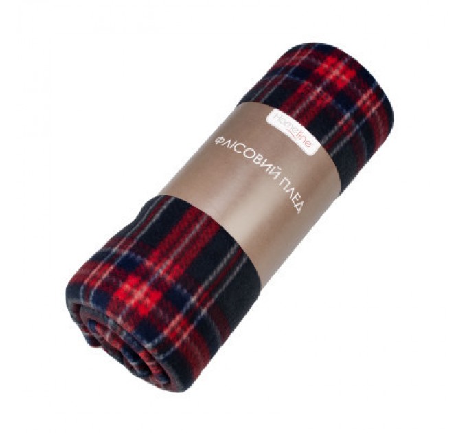 Home Line Плед Home Line флісовий Полар клітина червоно-сірий, 130х160см (164475)