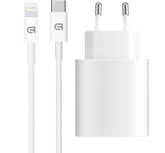 Armorstandart Зарядний пристрій Armorstandart AMHJ83 20W USB-C White + cable USB-C to Lightning (ARM77724)