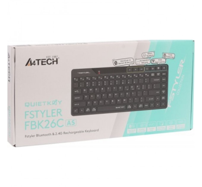 A4Tech Клавіатура A4Tech FBK26C AS Wireless/Bluetooth Black (4711421000208)