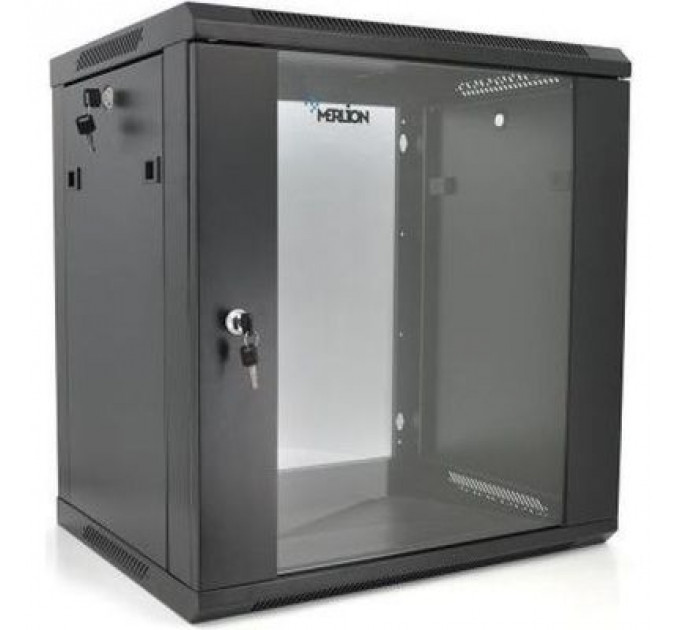 Шафа настінна Merlion 12U 19" 600*450*634 (Ш*Г*В)мм, black (Ml3-6412)
