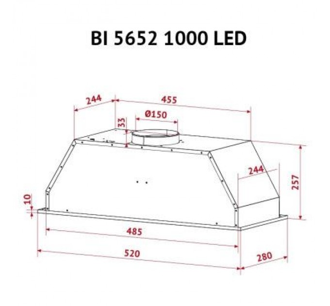 Perfelli Витяжка кухонна Perfelli BI 5652 I 1000 LED