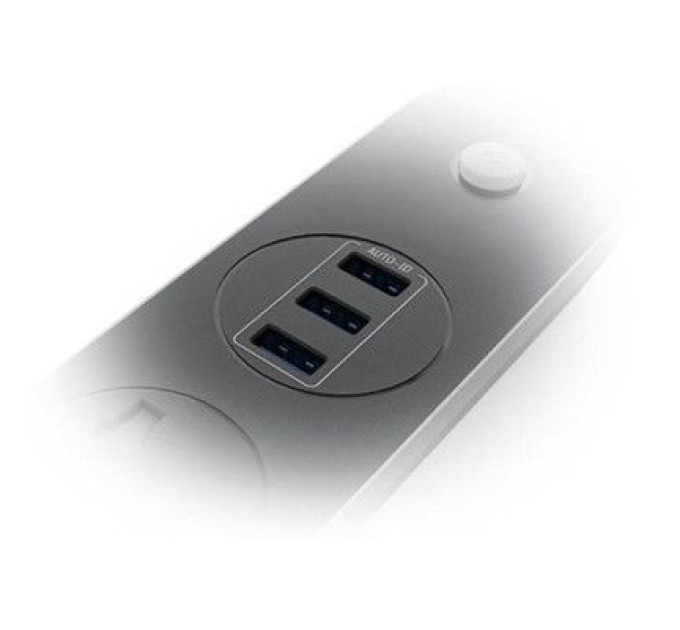 ColorWay Мережевий фільтр живлення ColorWay CW-CHU33B, 3 розетки/3USB Black 1.8M (CW-CHU33B)