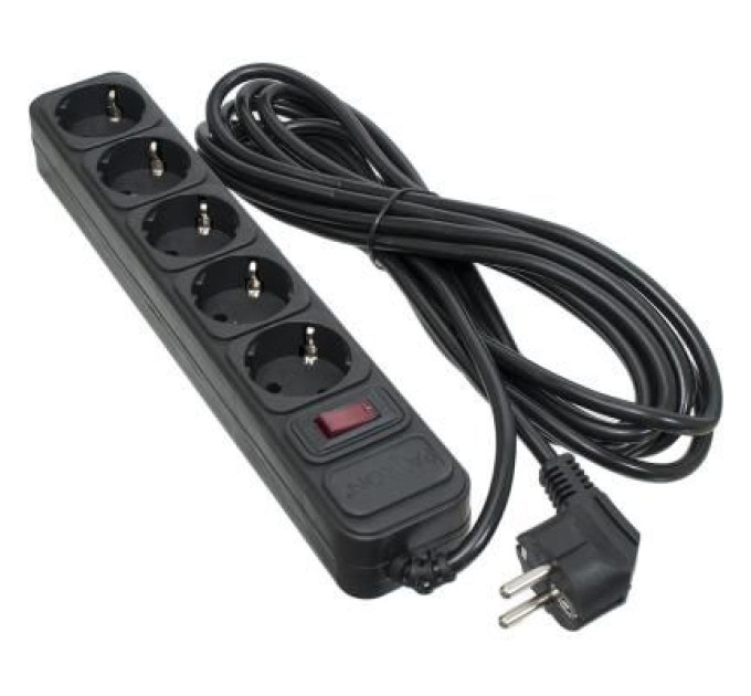 Patron Мережевий фільтр живлення Patron 5.0 m3*1mm2 (SP-1055) 5 розеток BLACK (EXT-PN-SP-1055)