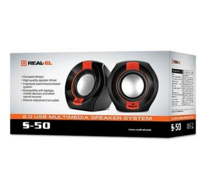 REAL-EL Акустична система REAL-EL S-50 black-red